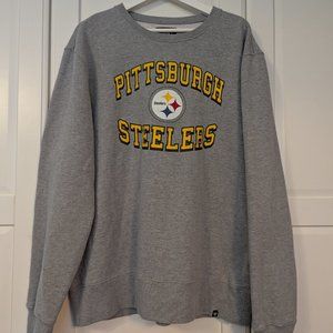 Pittsburgh Steelers NFL '47 Brand Grey Men's Pullover Crew Sweatshirt Men's 2XL